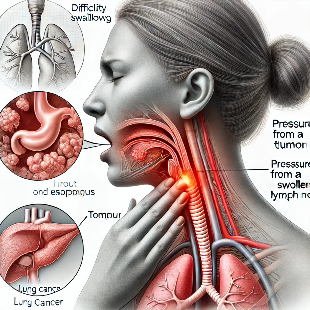 difficulty swallowing as a symptom of lung cancer